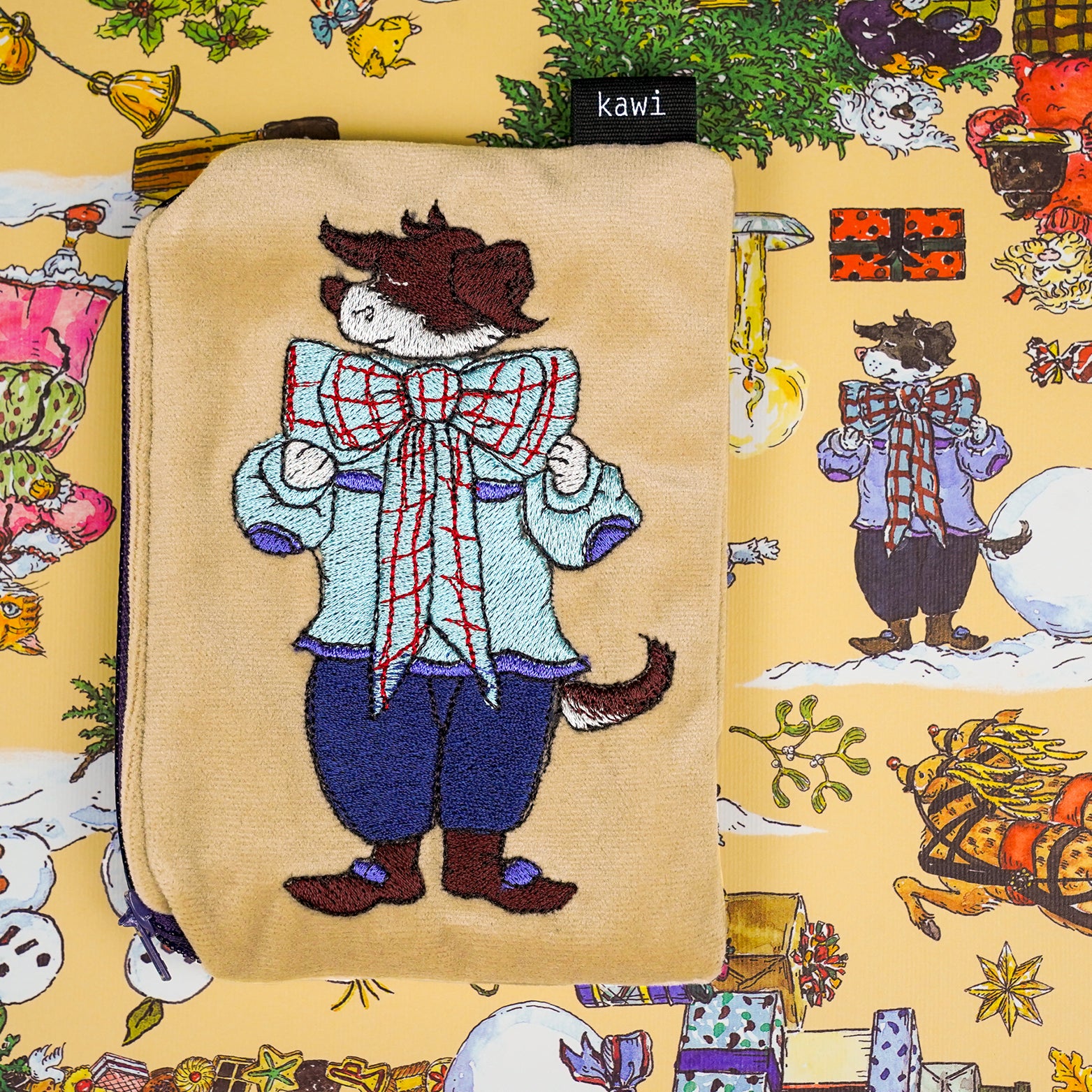 Pre-Order | Velvet Pouch : Ribbon Puppy