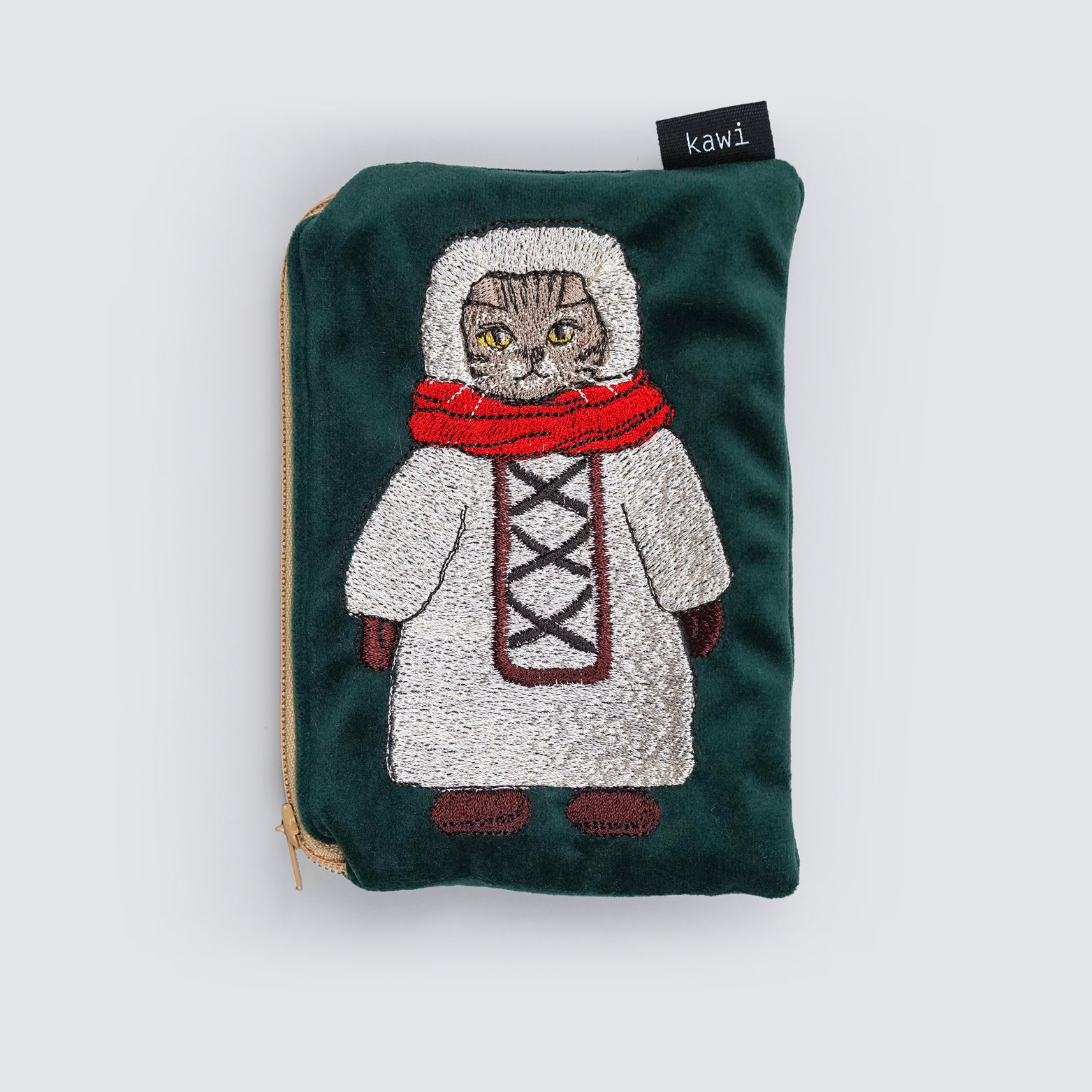 Pre-Order | Velvet Pouch : Red Scarf Kitten