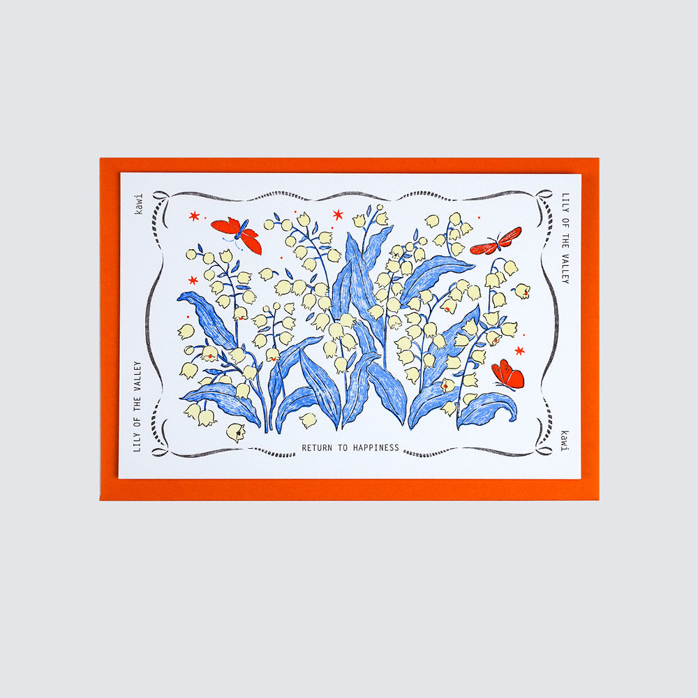 Letterpress card :  Lily of the valley