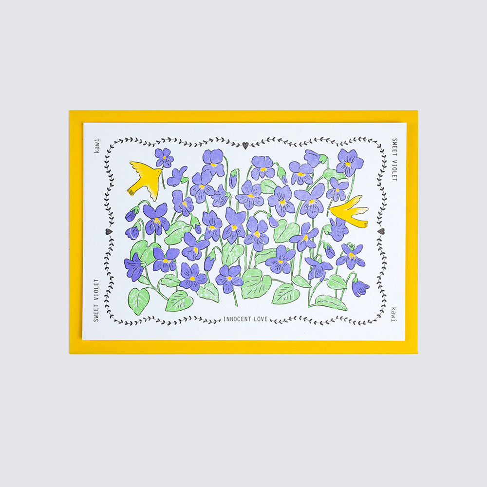 Letterpress card :  Sweet violet