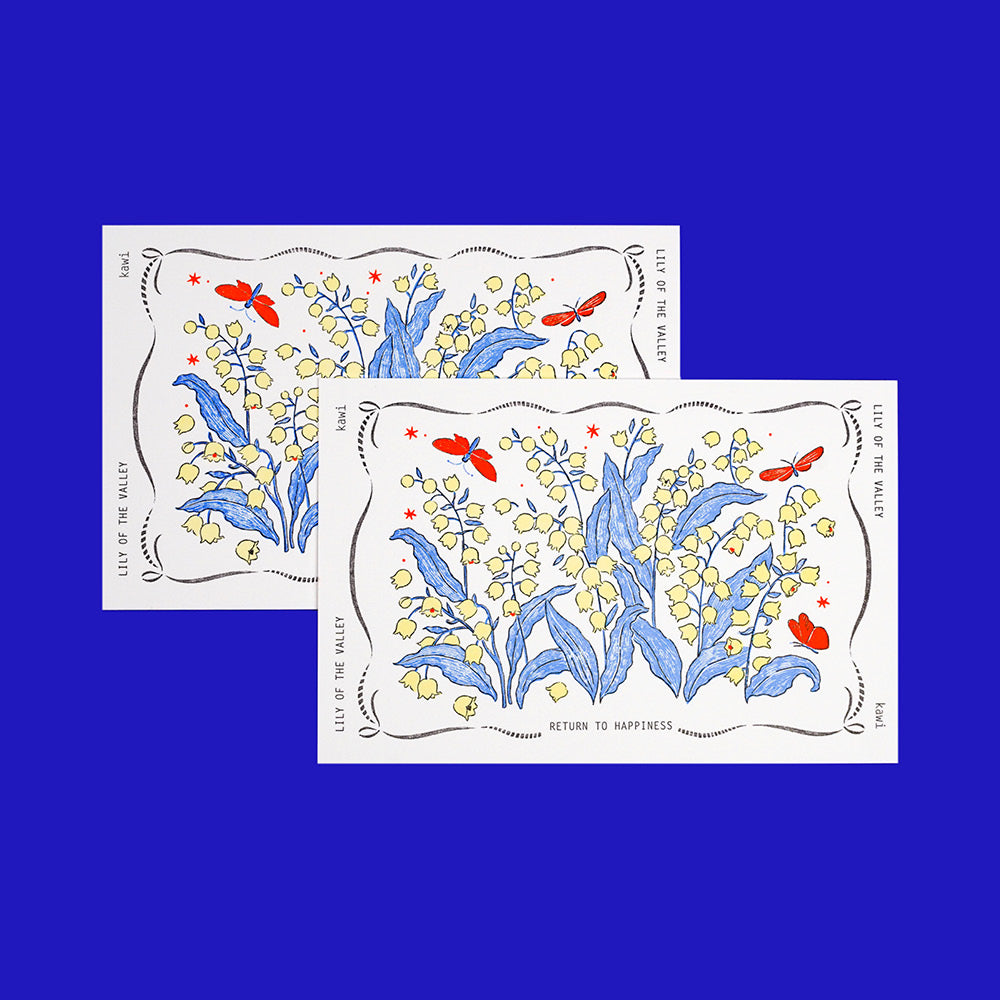 Letterpress card :  Lily of the valley