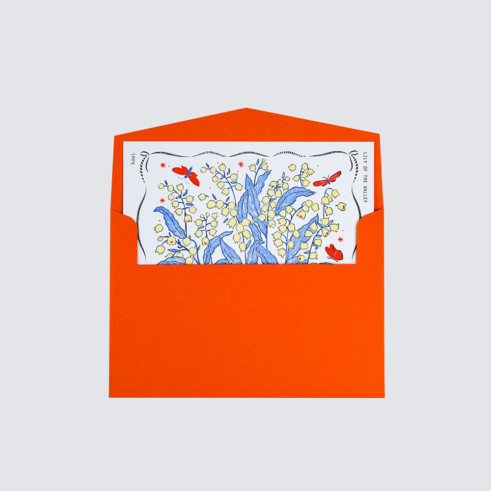 Letterpress card :  Lily of the valley