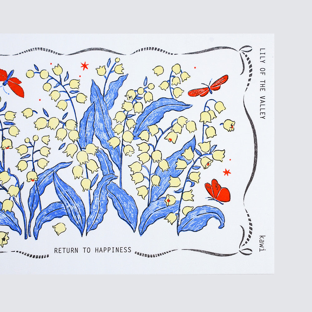 Letterpress card :  Lily of the valley