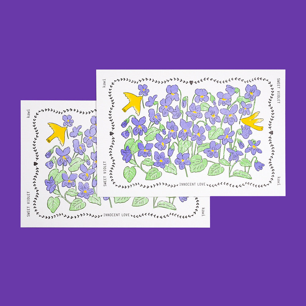 Letterpress card :  Sweet violet