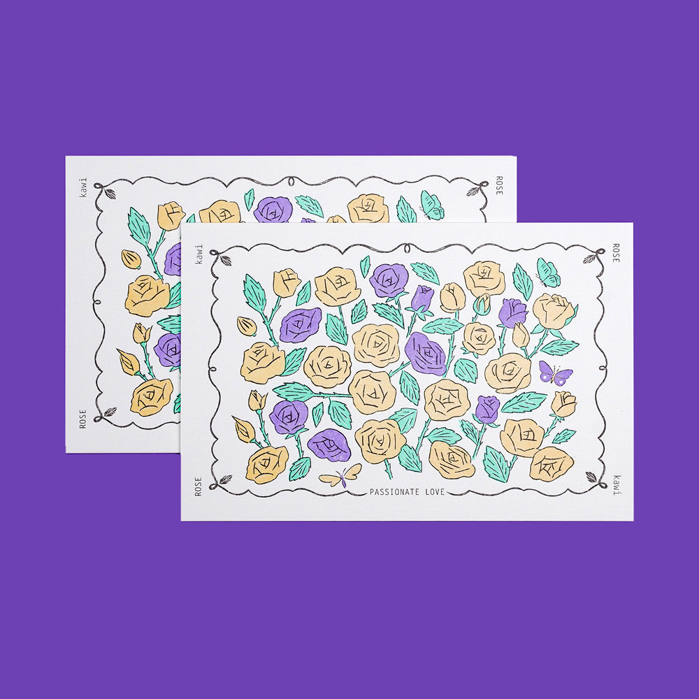 Letterpress card : Rose