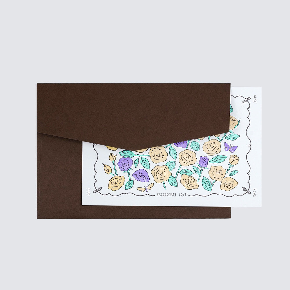 Letterpress card : Rose