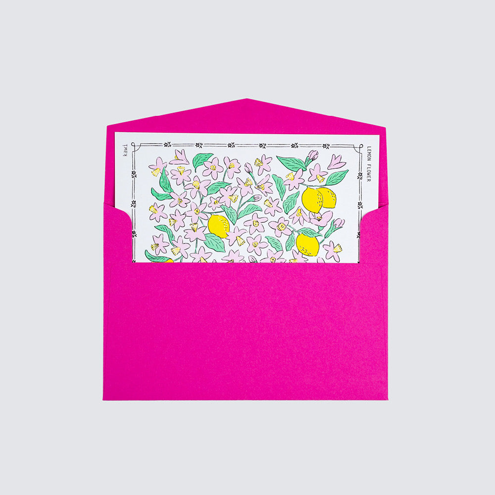 Letterpress card :  Lemon flower