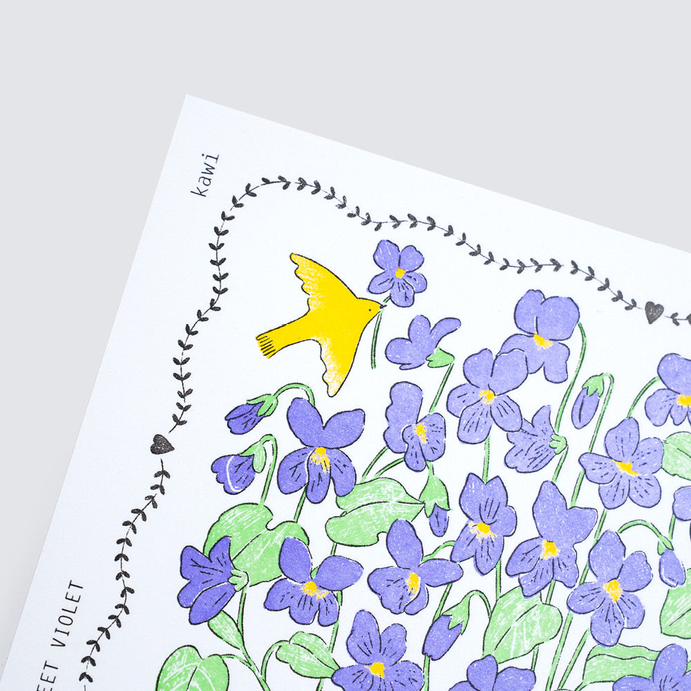 Letterpress card :  Sweet violet