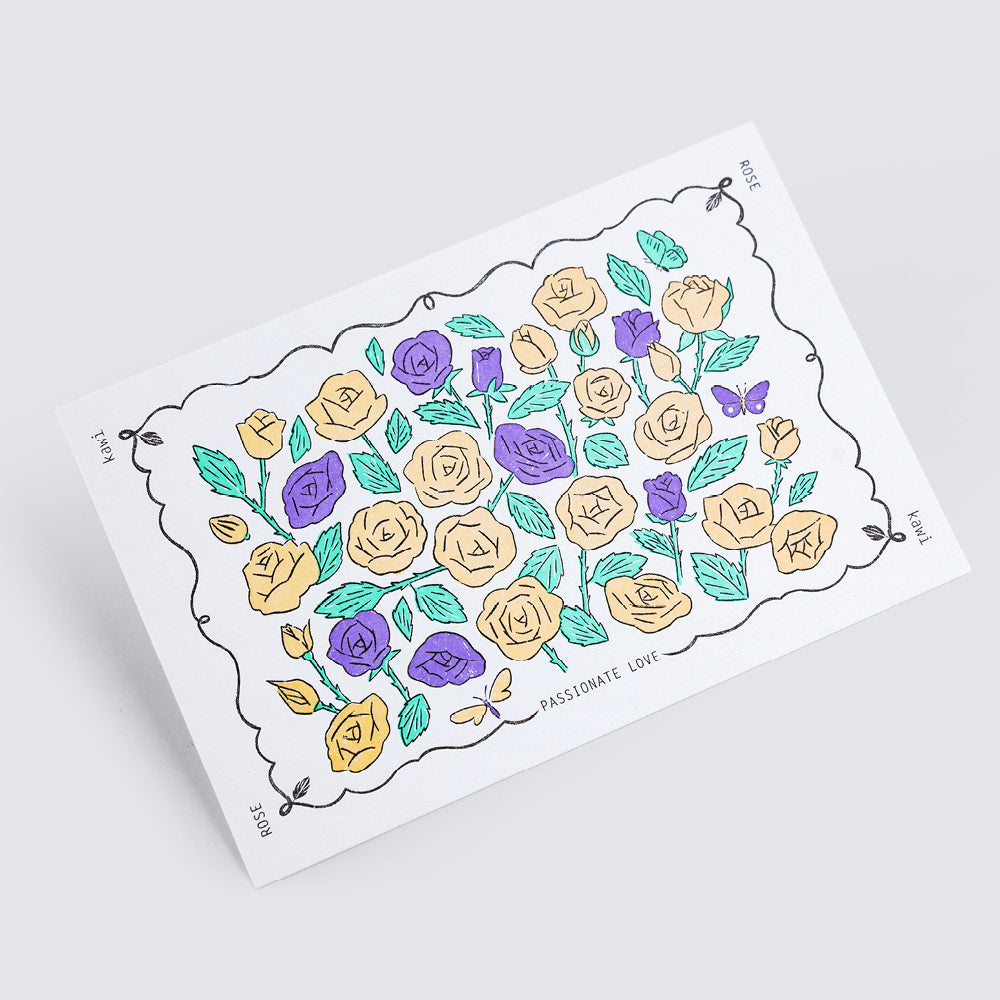 Letterpress card : Rose