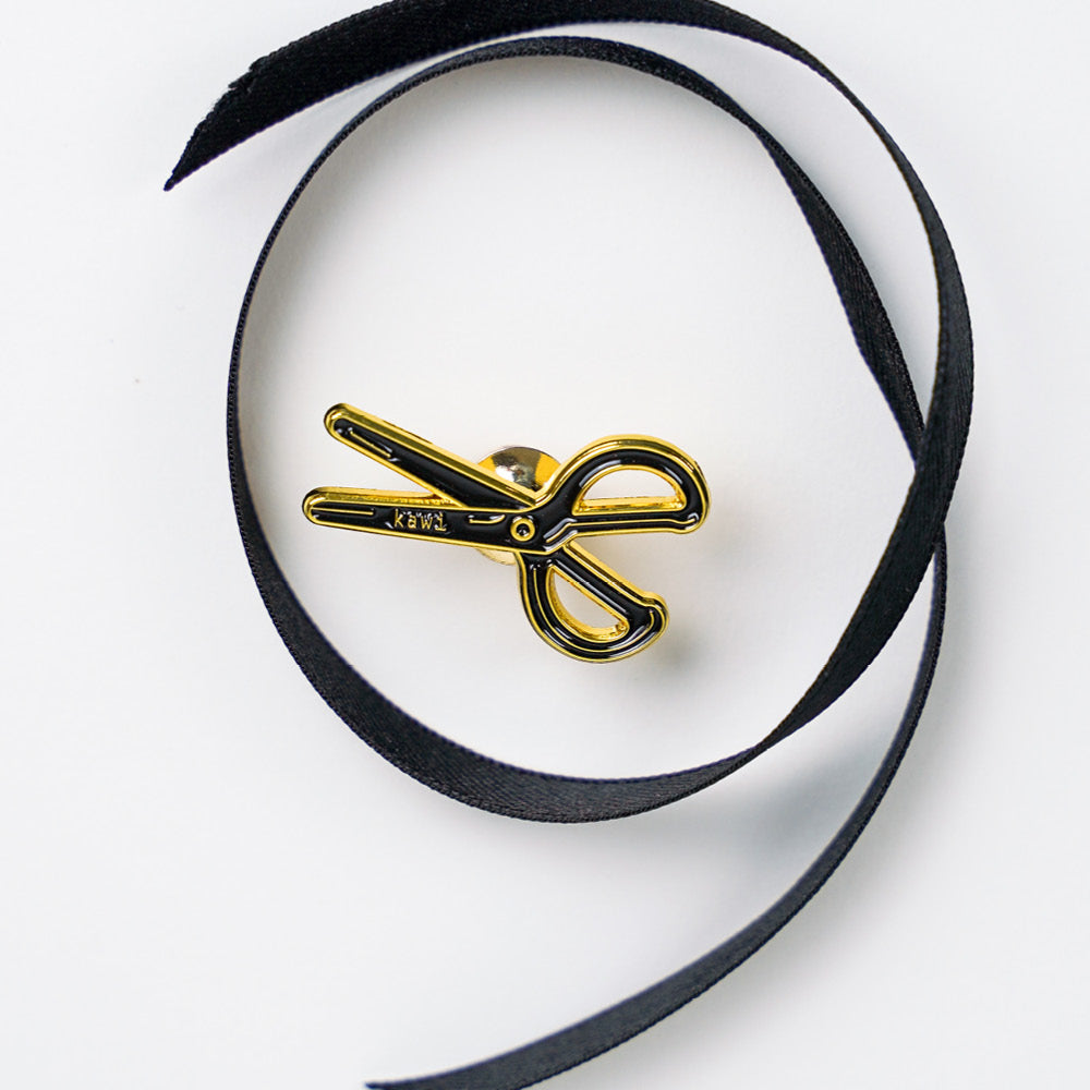 Black scissors pin by kawi