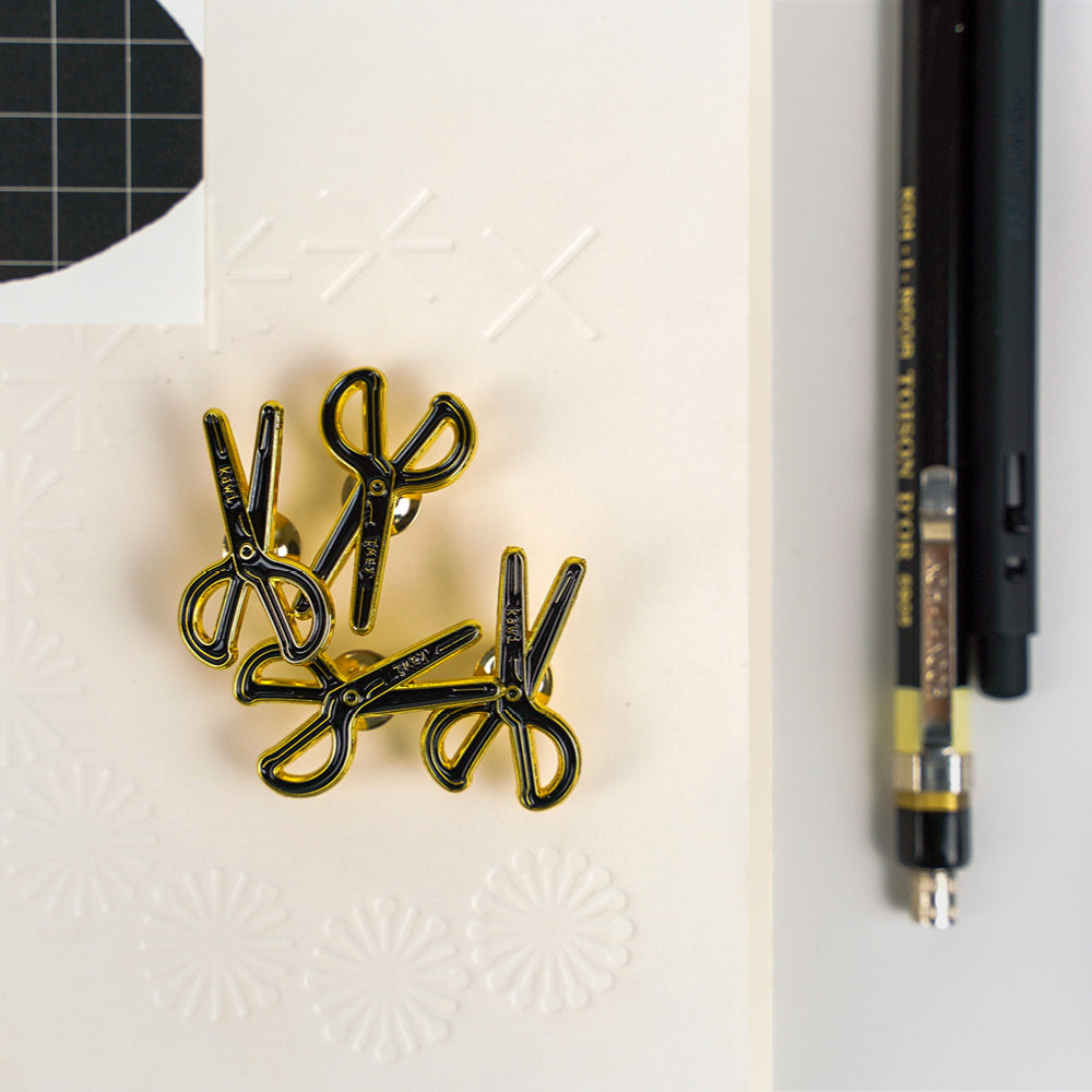 Black scissors pin by kawi