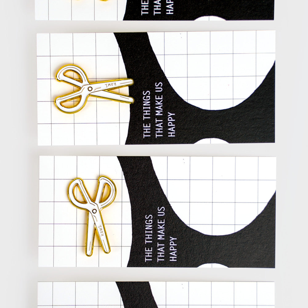 White scissors pin by kawi